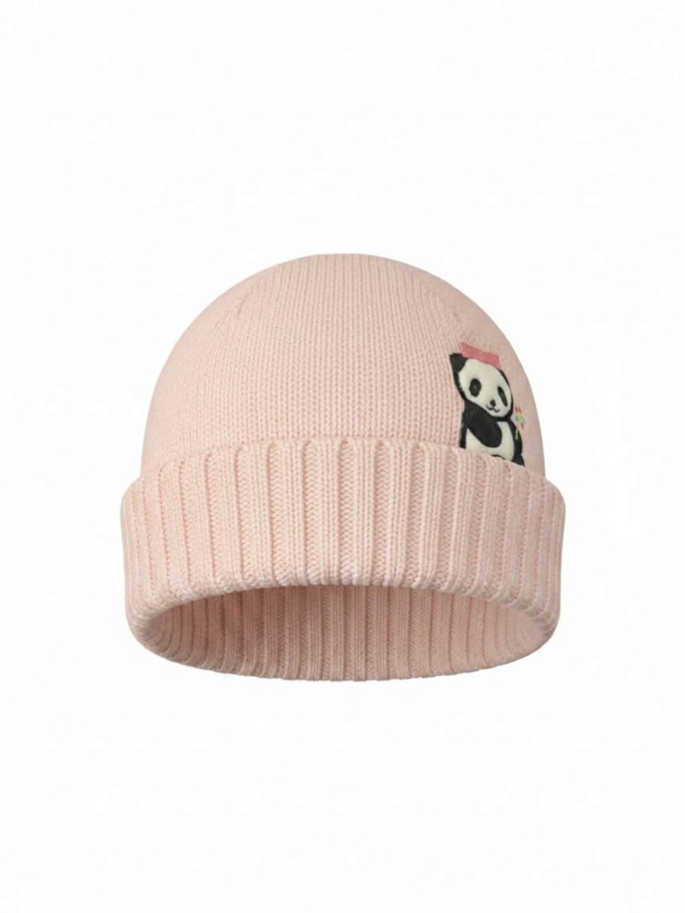 Gymboree NWT Little Panda Pink Sweater Hat Beanie Embroidered Panda 6- 12 mos